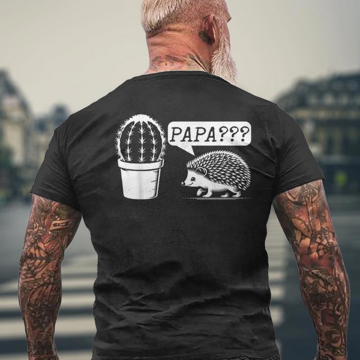 Herren Geschenkidee Papa Kaktus Igel Lustiges Grafikdesign T-Shirt mit Rückendruck Geschenke für alte Männer