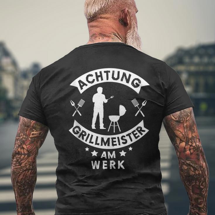 Herren Grillmeister Papa Grillen Grillfan Bbq Barbecueater T-Shirt mit Rückendruck Geschenke für alte Männer