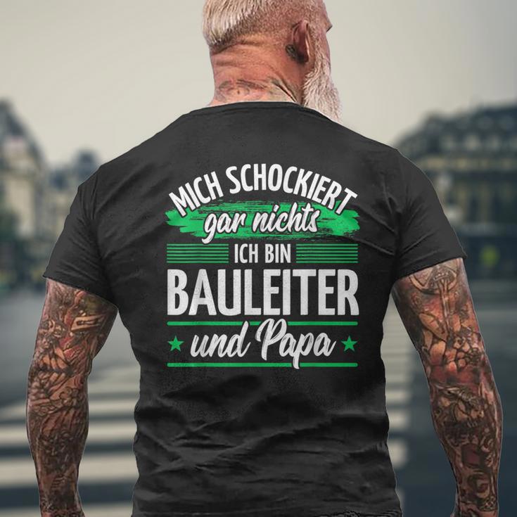 Herren Hausbau Bauleitung Papa Bauleiter T-Shirt mit Rückendruck Geschenke für alte Männer