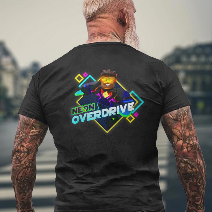 Herren-Kurzärmliges Herren-T-Kurzärmliges Herren-T-Shirt Schwarz, Neon Overdrive Grafik, Retro-Gamer-Design Geschenke für alte Männer