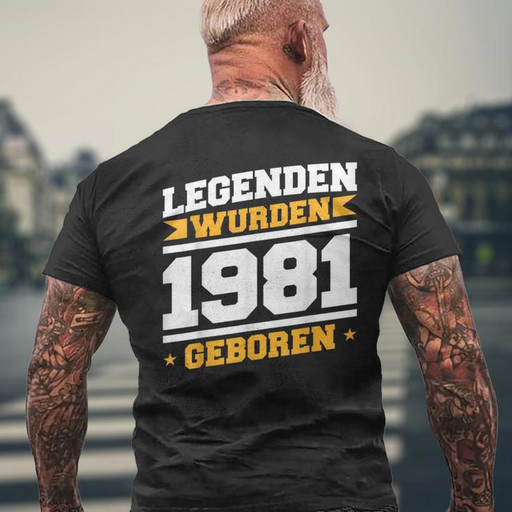 Herren Legenden 1981 Geboren 40 Geburtstag Jahre Spruch Papaater T-Shirt mit Rückendruck Geschenke für alte Männer