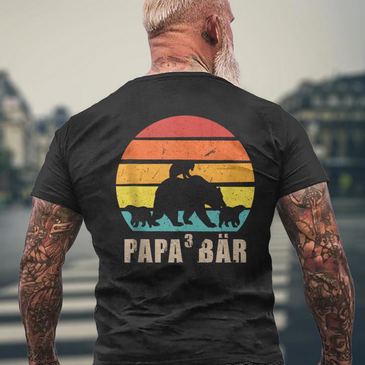 Herren Papa 3 Bär Bär Papa 3 Kinder T-Shirt mit Rückendruck Geschenke für alte Männer