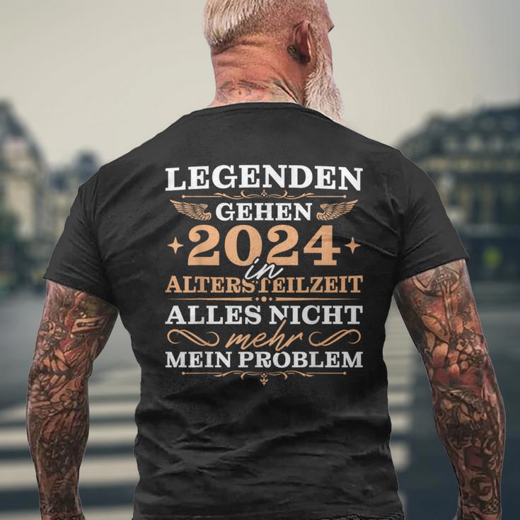 Herren Ruhestand 2024 Legende In Altersteilzeit T-Shirt mit Rückendruck Geschenke für alte Männer