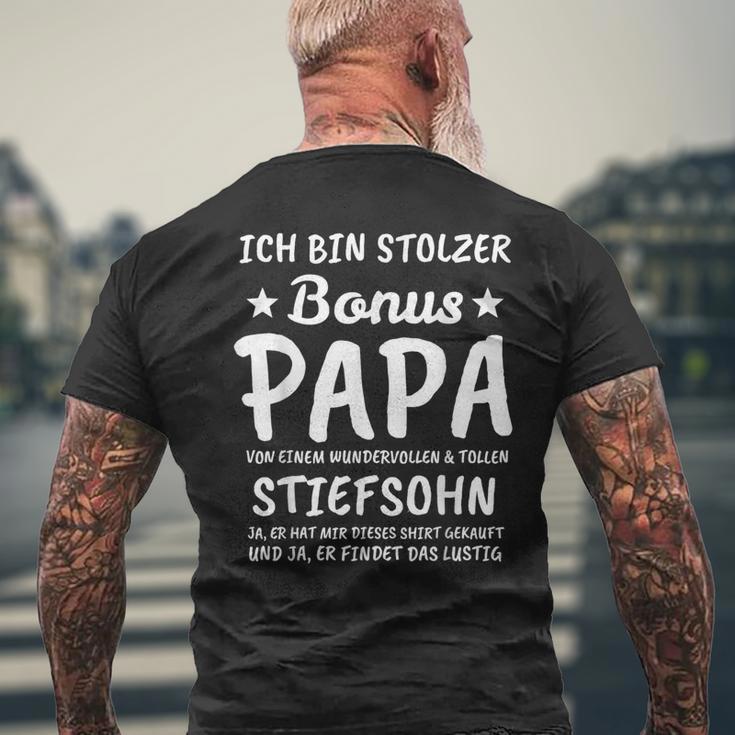 Herren Stiefvater Stiefsohn Bonus Papa T-Shirt mit Rückendruck Geschenke für alte Männer