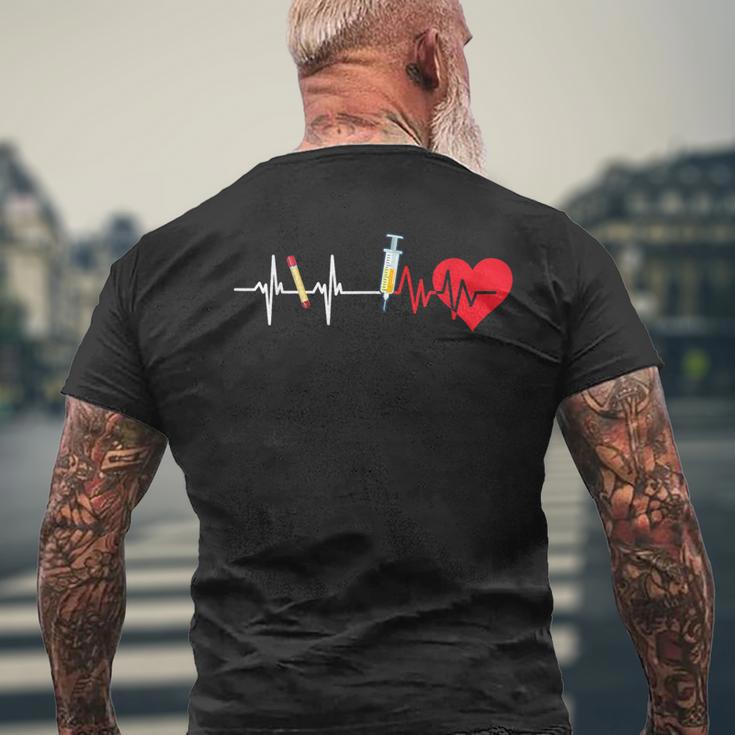 Herzpuls-Phlebotomisten-Spritze Krankenschwester Kardiologe Arzt T-Shirt mit Rückendruck Geschenke für alte Männer