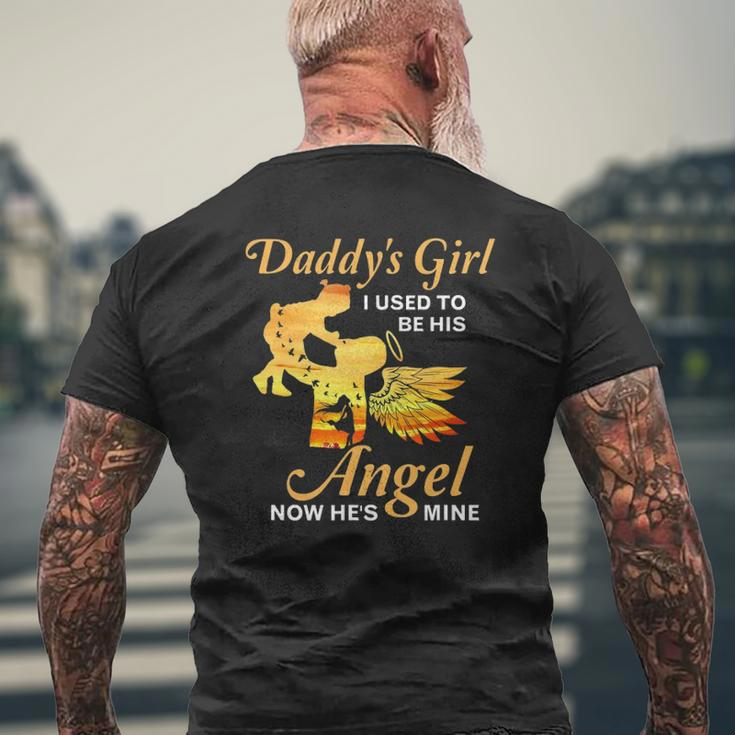 Now He's My Angel Daddy Dad Memorial Loss Of Father Mens Back Print T-shirt Gifts for Old Men