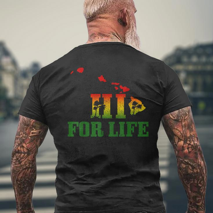 Hi For Life Hawaii Reggae Music Hawaiian Rastafari Rasta Men's T-shirt Back Print Gifts for Old Men