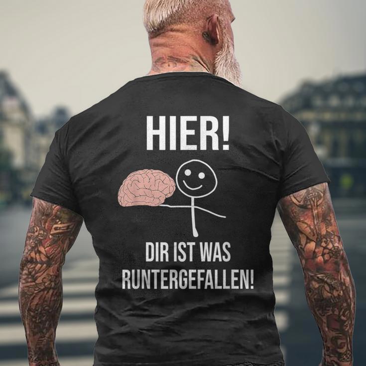 Hier Dir Ist Was Untergefen Black T-Shirt mit Rückendruck Geschenke für alte Männer