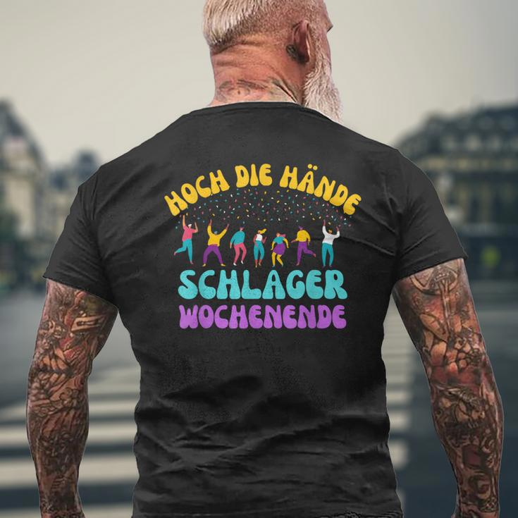 Hoch Die Hände Schlager Weekender Schlagerhit Schlagerparty T-Shirt mit Rückendruck Geschenke für alte Männer