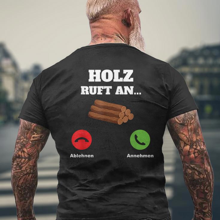 Holz Ruft An Woodcutter Woodwork T-Shirt mit Rückendruck Geschenke für alte Männer