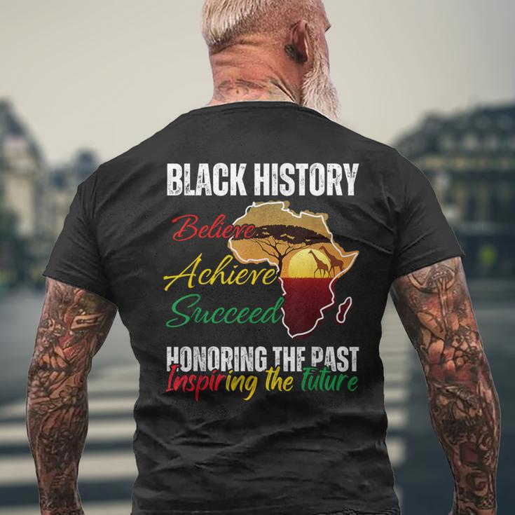 Honoring Past Inspiring Future Black History Pride Melanin Men's T-shirt Back Print Gifts for Old Men