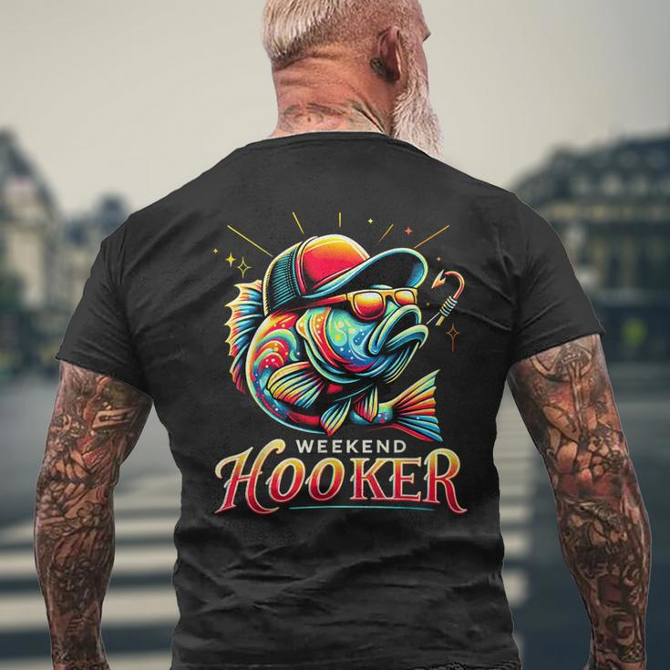 Weekend Hooker Bass Fishing Men's T-shirt Back Print Gifts for Old Men