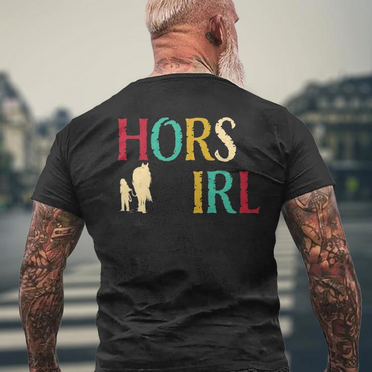 Horse Girl Cute Colorful Retro Horseback Riding Men's T-shirt Back Print Gifts for Old Men