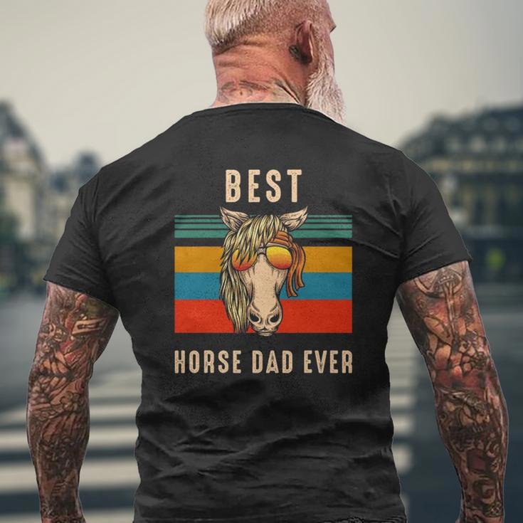 Horse Owner Man Best Horse Dad Ever Mens Back Print T-shirt Gifts for Old Men