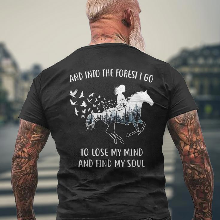 Horse For Women Into The Forest I Go Horse Riding Men's T-shirt Back Print Gifts for Old Men