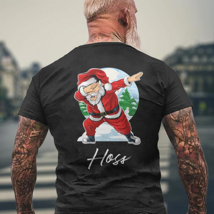 Hoss Name Santa Hoss Mens Back Print T-shirt Gifts for Old Men