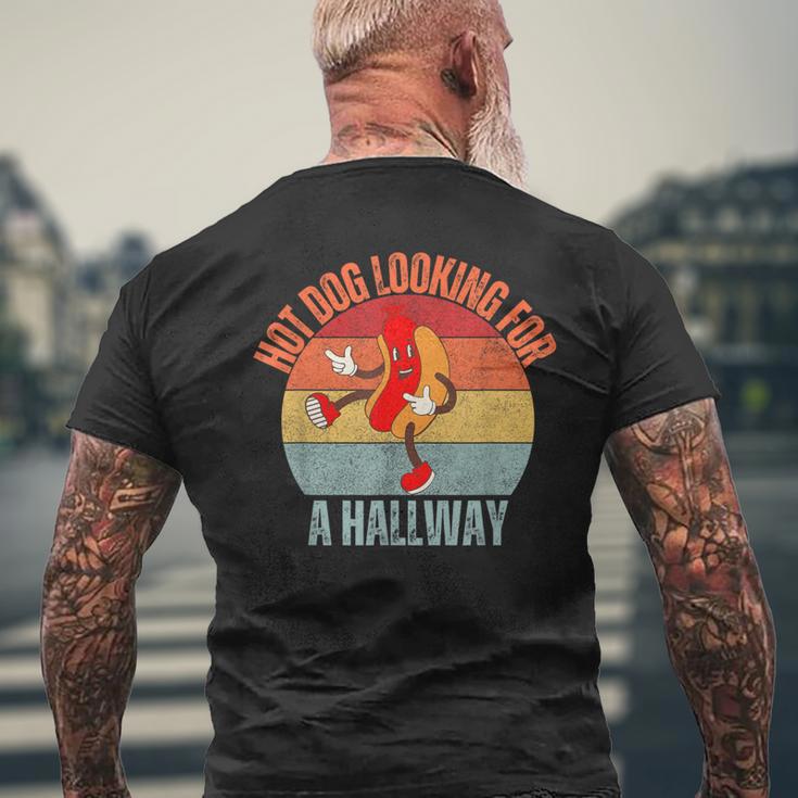 Hot Dog Looking For A Hallway Vintage Men's T-shirt Back Print Gifts for Old Men