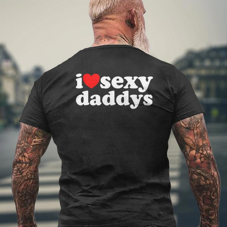 Hot Heart I Love Sexy Daddys Mens Back Print T-shirt Gifts for Old Men