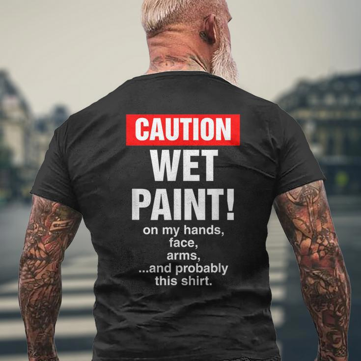 House Painter Caution Wet Paint Decorating Profession Retro Men's T-shirt Back Print Gifts for Old Men