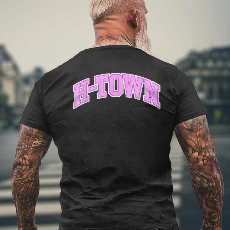 Houston H-Town Hustle Town The H Houston Texas Men's T-shirt Back Print Gifts for Old Men