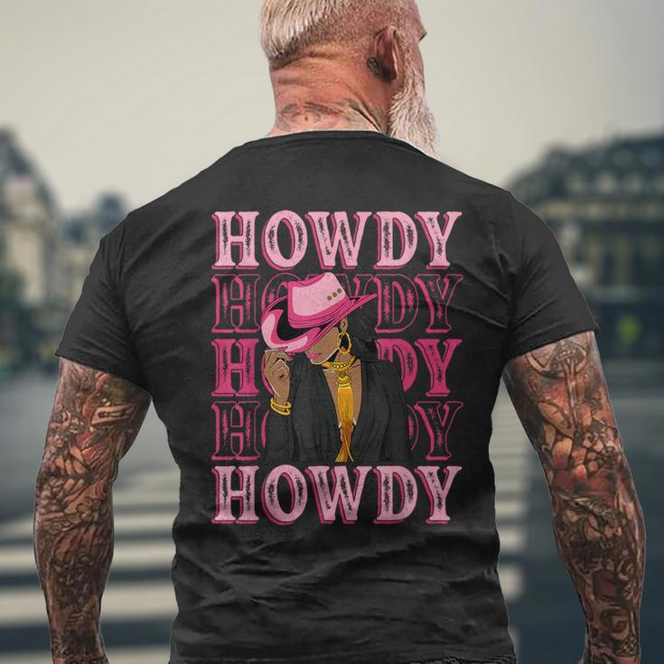 Howdy Retro Western Black Cowgirl African American Women Men's T-shirt Back Print Gifts for Old Men