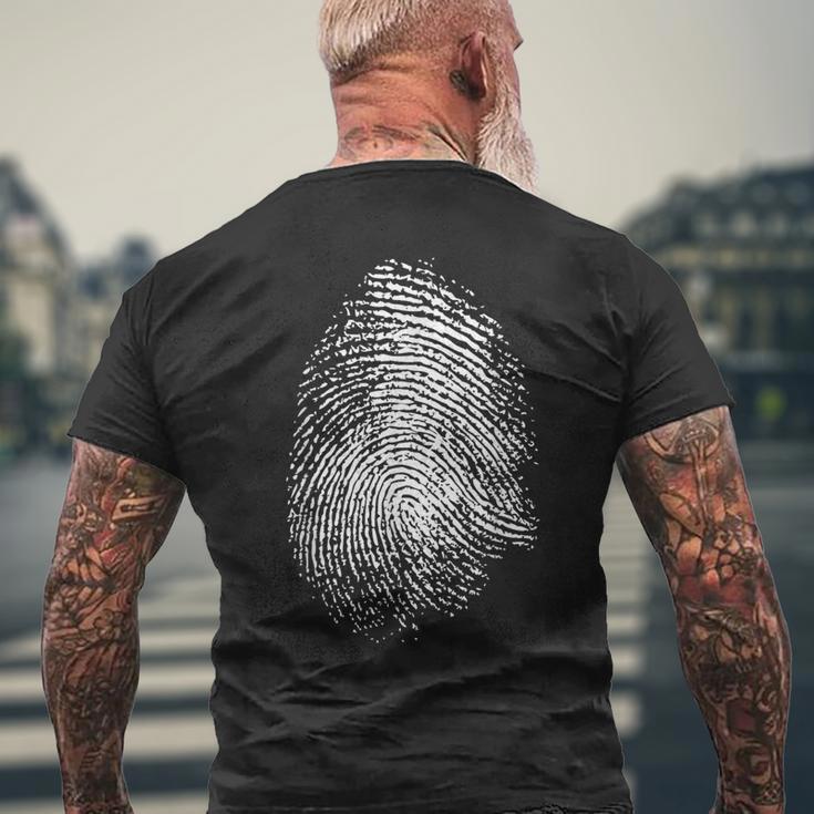 Huella Dactilar Grande Del Análisis De La Escena Del Crimen De Camiseta Hombre Estampado Espalda Regalos para ancianos