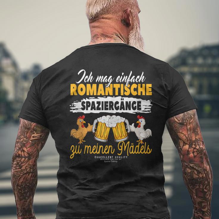 Hühner Papa Gartenhühner Spaziergänge Zu Meinen Mädels Bier T-Shirt mit Rückendruck Geschenke für alte Männer