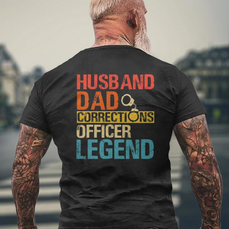 Husband Dad Corrections Officer Legend Father's Day Mens Back Print T-shirt Gifts for Old Men