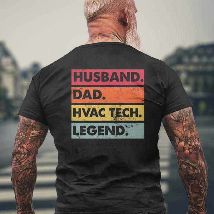 Husband Dad Hvac Tech Legend Hvac Technician Mens Back Print T-shirt Gifts for Old Men