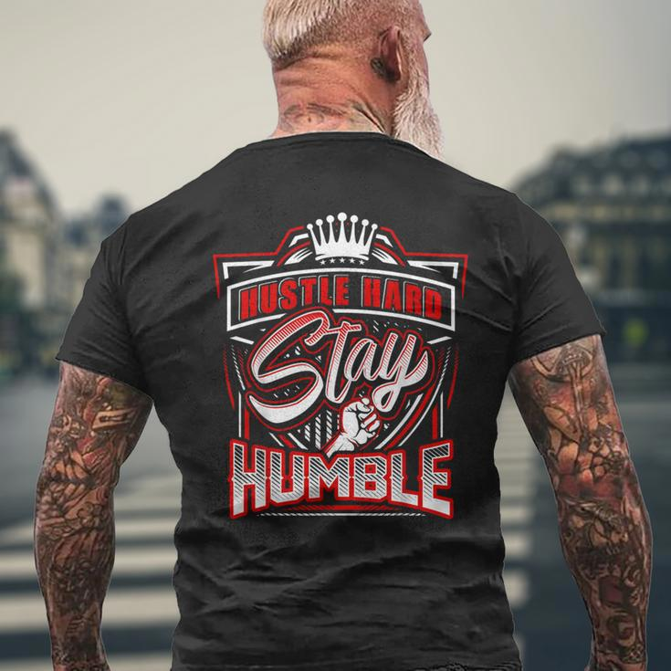 Hustle Hard Stay Humble Urban Hip Hop Men's T-shirt Back Print Gifts for Old Men