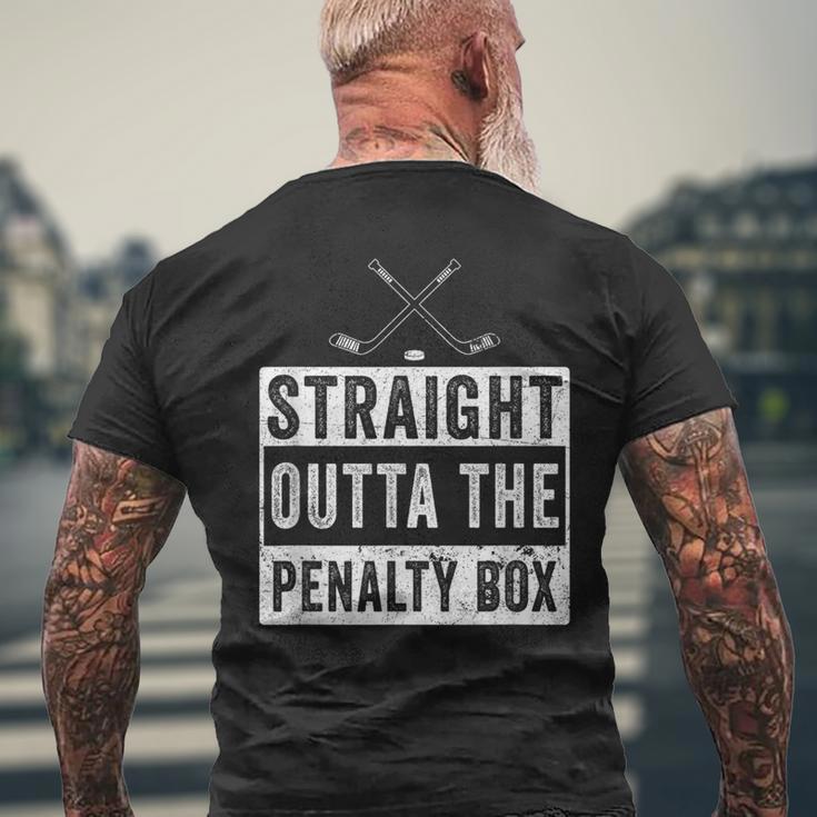 Ice Hockey Player Straight Outta The Penalty Box Men's T-shirt Back Print Gifts for Old Men