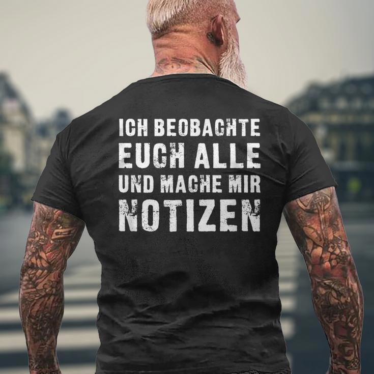 Ich Beobachte Euch Alle Und Mache Mir Notizen T-Shirt mit Rückendruck Geschenke für alte Männer