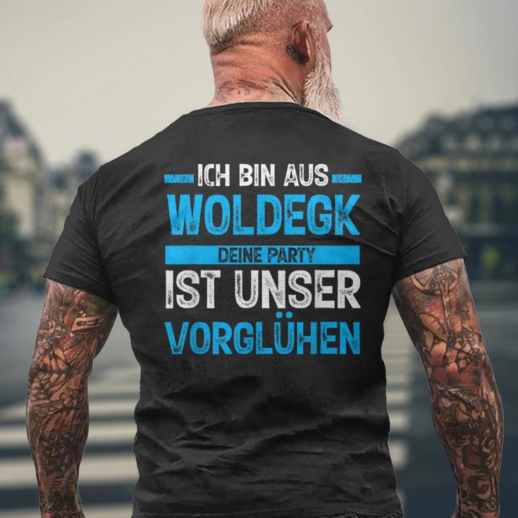 Ich Bin Aus Woldegk Deine Party Ist Unserorglühen T-Shirt mit Rückendruck Geschenke für alte Männer