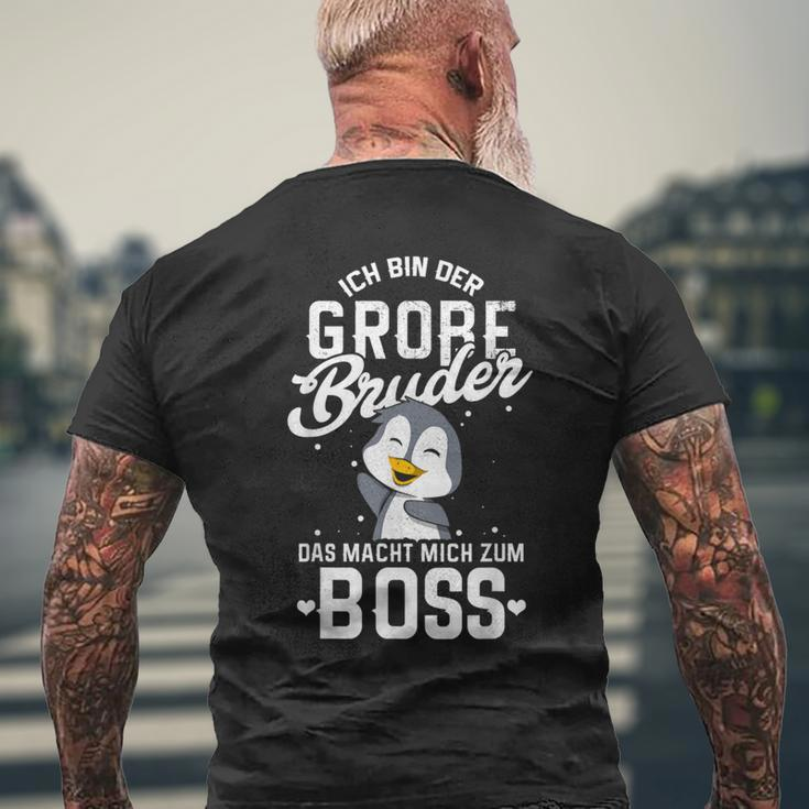 Ich Bin Großbruder Boss Bald Groser Bro Grosser Penguin T-Shirt mit Rückendruck Geschenke für alte Männer