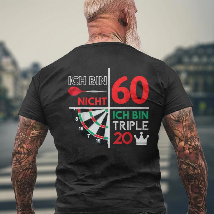Ich Bin Nicht 60 Ich Bin Triple 20 Dart Player T-Shirt mit Rückendruck Geschenke für alte Männer