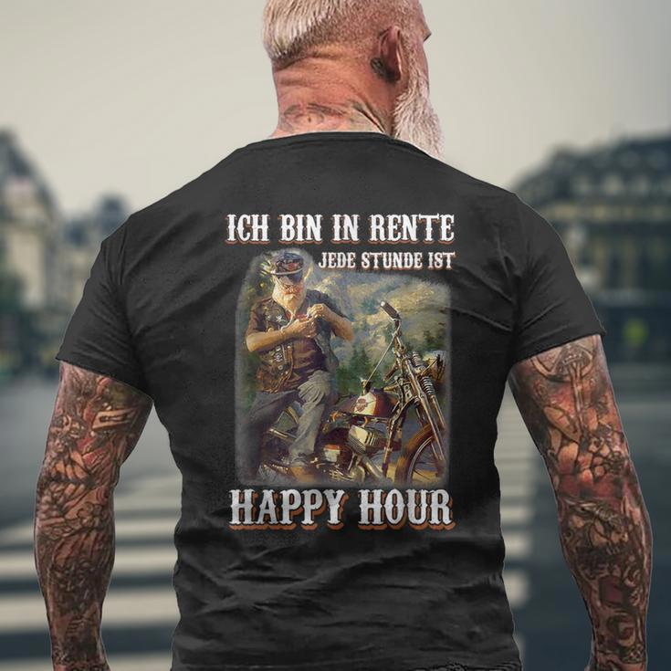 Ich Bin In Rente Jede Stunde Ist Happy Hour T-Shirt mit Rückendruck Geschenke für alte Männer