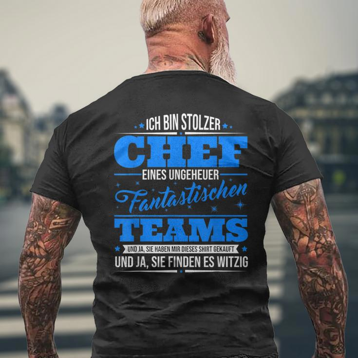 Ich Bin Stolzer Chef Eines Unheuer Fantastische Teams T-Shirt mit Rückendruck Geschenke für alte Männer