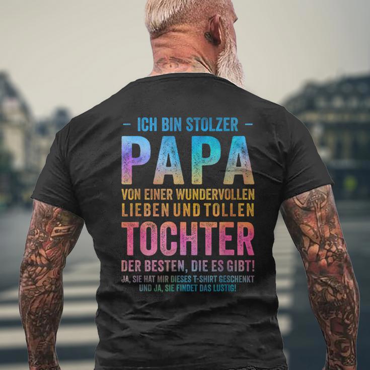 Ich Bin Stolzer Papa Einer Wundervolltochter T-Shirt mit Rückendruck Geschenke für alte Männer