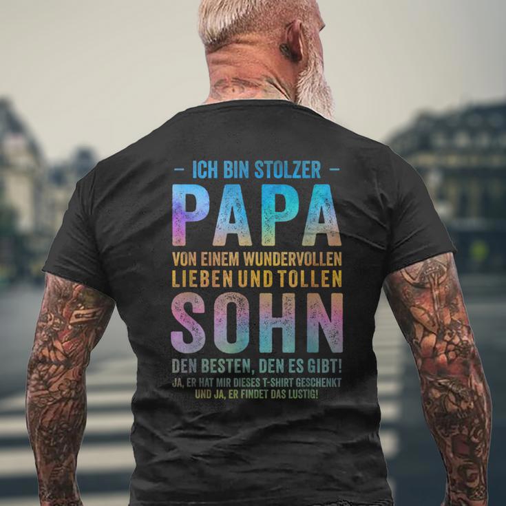 Ich Bin Stolzer Papaon Einem Wundervollen Sohn T-Shirt mit Rückendruck Geschenke für alte Männer