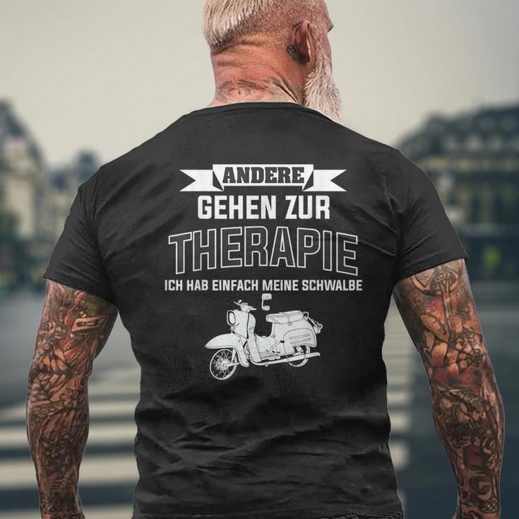 Ich Brauch Keine Therapie Schwalbenfahrer Schwalbe S51 T-Shirt mit Rückendruck Geschenke für alte Männer