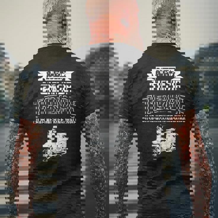 Ich Brauch Keine Therapie Schwalbenfahrer Schwalbe S51 T-Shirt mit Rückendruck Geschenke für alte Männer
