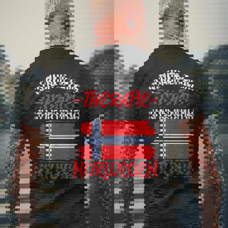 Ich Brauche Keine Therapie Ich Muss Nur Nach Norwegian T-Shirt mit Rückendruck Geschenke für alte Männer