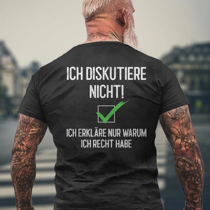 Ich Diskutiere Nicht, Ich Erkläre Warum Ich Recht Habe Schwarzes S Kurzärmliges Herren-T-Kurzärmliges Herren-T-Shirt für Debattierfreunde Geschenke für alte Männer