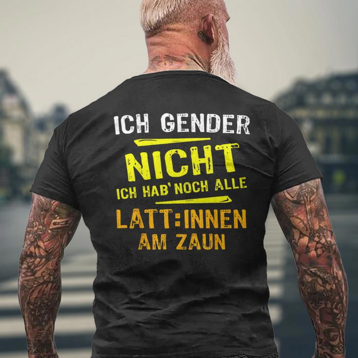 Ich Gender Nicht, Alle Latten Am Zaun Schwarz Kurzärmliges Herren-T-Kurzärmliges Herren-T-Shirt, Witziges Statement Geschenke für alte Männer
