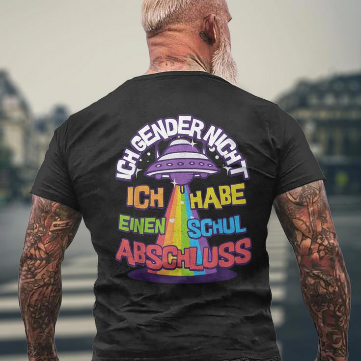 Ich Gender Nicht Ich Habe Einen Schulabschluss Quote Black T-Shirt mit Rückendruck Geschenke für alte Männer