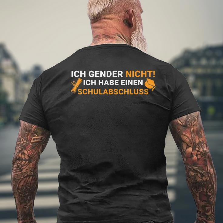 Ich Gender Nicht Ich Habe Einen Schulabschluss Green T-Shirt mit Rückendruck Geschenke für alte Männer