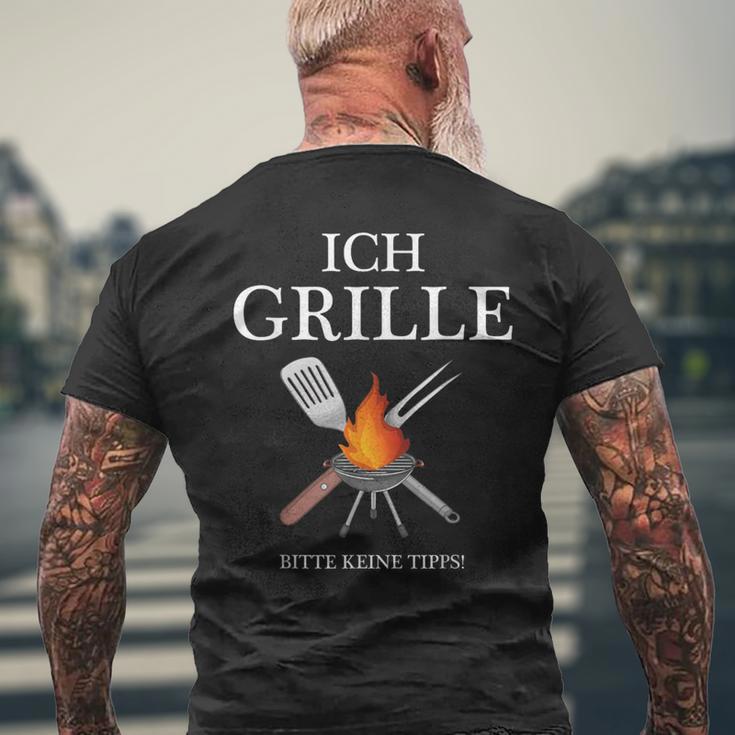 Ich Grille Bitte Keine Tipps Ich Grille German Lang T-Shirt mit Rückendruck Geschenke für alte Männer