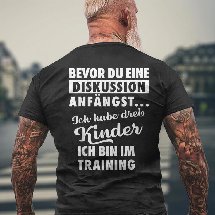 Ich Habe Drei Kinder Father Und Kinder T-Shirt mit Rückendruck Geschenke für alte Männer