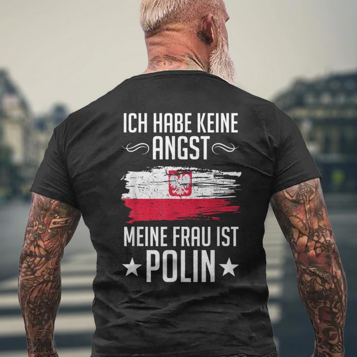 Ich Habe Keine Angst Meine Frau Ist Polin T-Shirt mit Rückendruck Geschenke für alte Männer