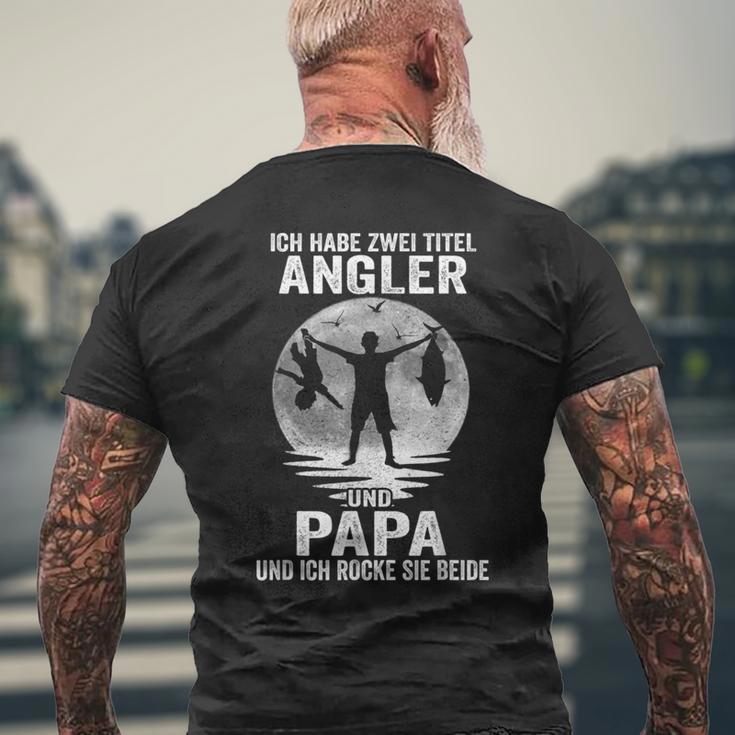 Ich Habe Zwei Titel Angler Papa Angeling Father's Day T-Shirt mit Rückendruck Geschenke für alte Männer